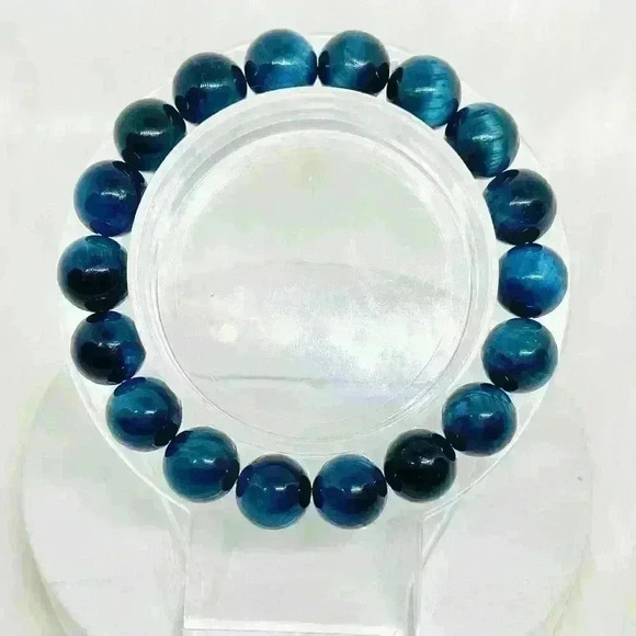 Blue Tiger Eye Stone Bracelet - Picture 4 of 7